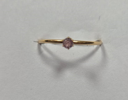 Ring met roze steentje